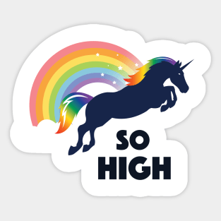 Rainbow Unicorn Flyin' High Sticker